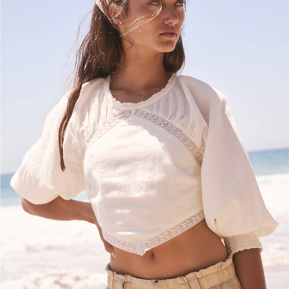 Free People Ivory Taste Of Summer Top